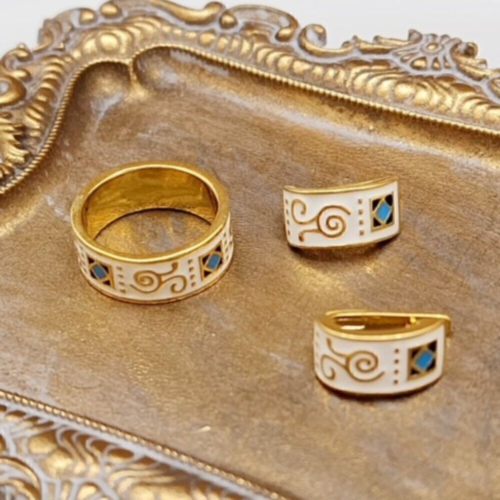 Cleopatra Jewelry Set Ring and Earrings